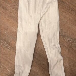 Cozy Cable Knit Cream Pants